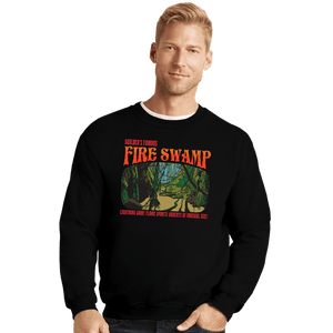 Daily_Deal_Shirts Crewneck Sweater, Unisex / Small / Black Famous Fire Swamp