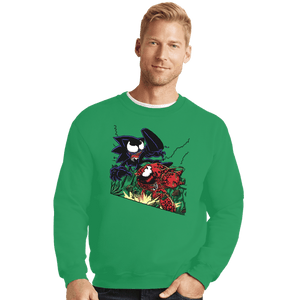 Secret_Shirts Crewneck Sweater, Unisex / Small / Irish Green Knuckles Vs Sonic