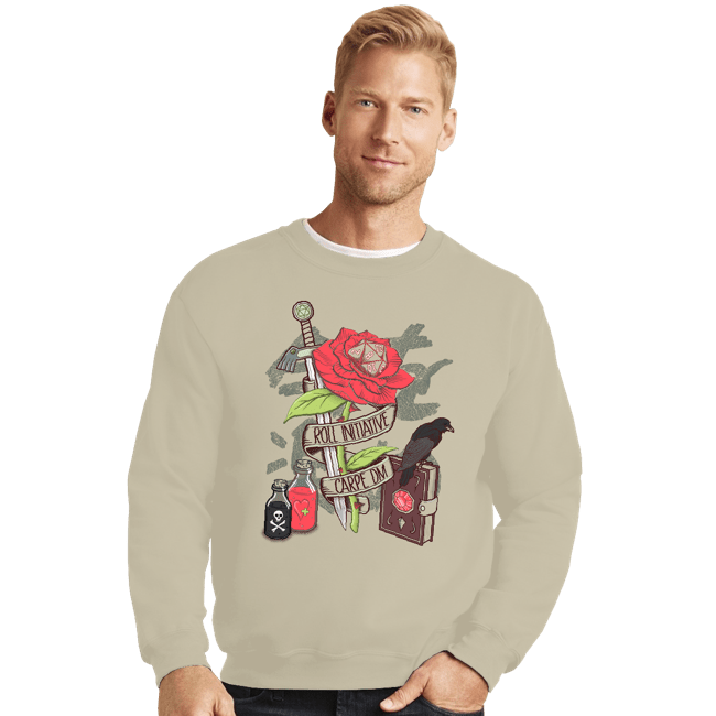 Secret_Shirts Crewneck Sweater, Unisex / Small / Sand Roll Initiative