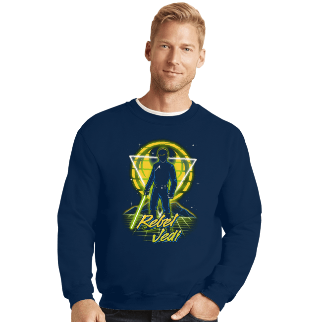 Shirts Crewneck Sweater, Unisex / Small / Navy Retro Rebel Jedi