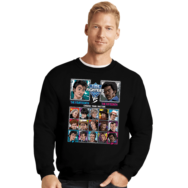 Shirts Crewneck Sweater, Unisex / Small / Black Time Fighters 14th VS 15th