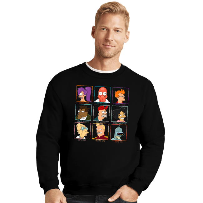 Daily_Deal_Shirts Crewneck Sweater, Unisex / Small / Black Moral Alignment Chart