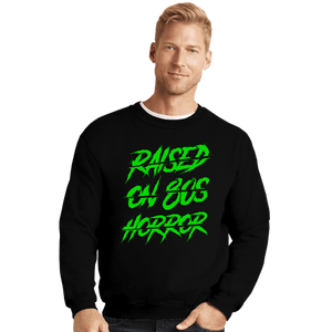 Shirts Crewneck Sweater, Unisex / Small / Black Green Horror