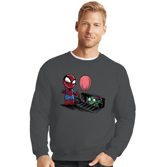 Daily_Deal_Shirts Crewneck Sweater, Unisex / Small / Charcoal Spider IT