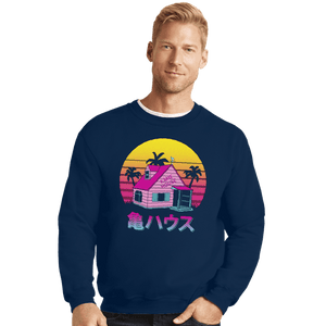 Shirts Crewneck Sweater, Unisex / Small / Navy Retro Kame House