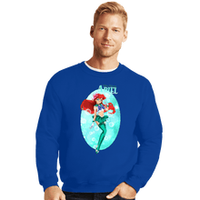 Load image into Gallery viewer, Secret_Shirts Crewneck Sweater, Unisex / Small / Royal Blue Sailor Ariel
