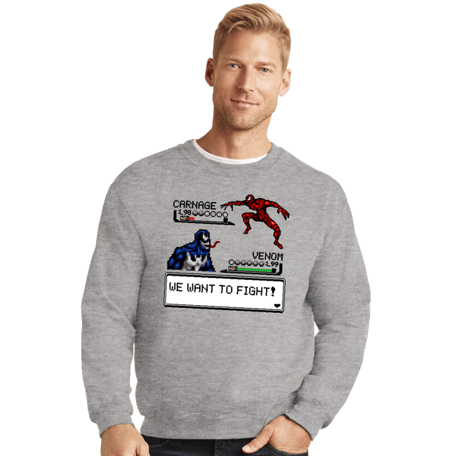 Shirts Crewneck Sweater, Unisex / Small / Sports Grey Carnage Fight