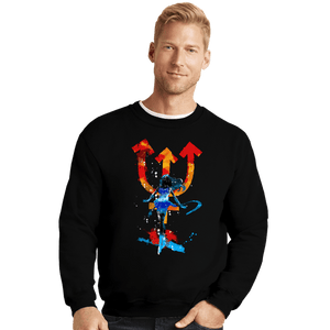 Shirts Crewneck Sweater, Unisex / Small / Black Neptune Splash