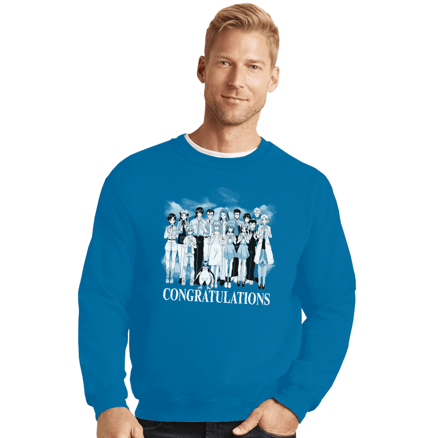 Shirts Crewneck Sweater, Unisex / Small / Sapphire Congratulations