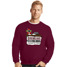 Load image into Gallery viewer, Shirts Crewneck Sweater, Unisex / Small / Maroon Gremlins Is A Christmas Movie
