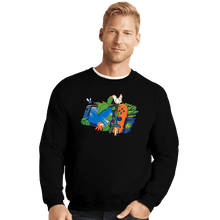 Load image into Gallery viewer, Daily_Deal_Shirts Crewneck Sweater, Unisex / Small / Black Triforce Adventure
