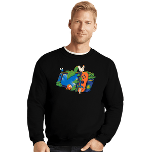 Daily_Deal_Shirts Crewneck Sweater, Unisex / Small / Black Triforce Adventure