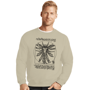 Daily_Deal_Shirts Crewneck Sweater, Unisex / Small / Sand Vitruvian Vecna
