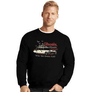 Daily_Deal_Shirts Crewneck Sweater, Unisex / Small / Black Ghosts And Ghouls