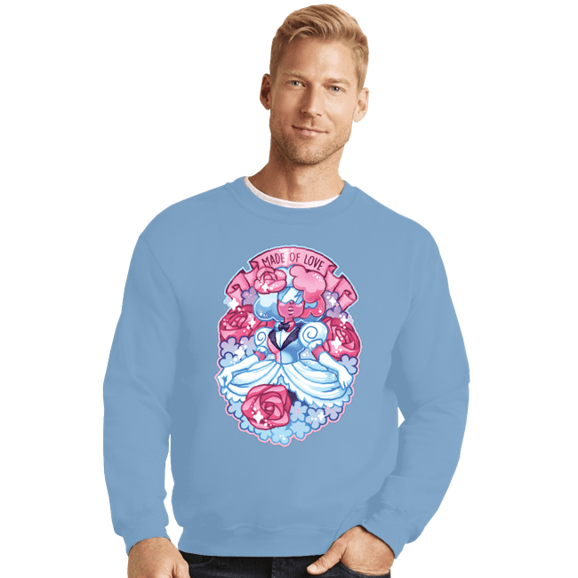 Shirts Crewneck Sweater, Unisex / Small / Powder Blue Made Of Love