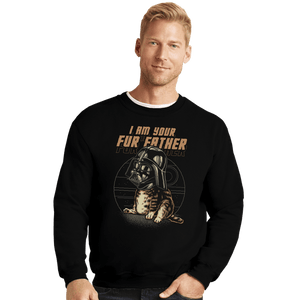 Daily_Deal_Shirts Crewneck Sweater, Unisex / Small / Black Vader Cat