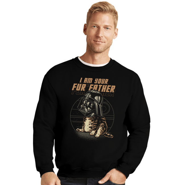 Daily_Deal_Shirts Crewneck Sweater, Unisex / Small / Black Vader Cat