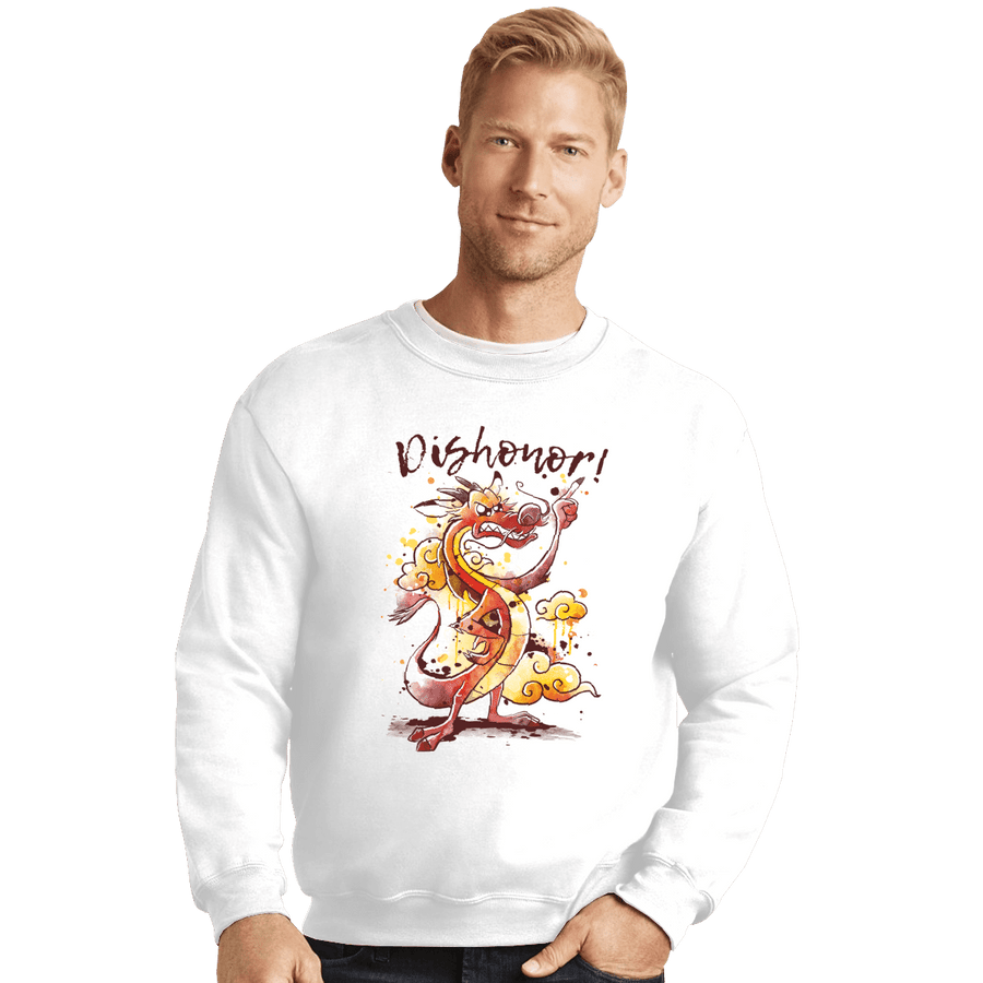 Shirts Crewneck Sweater, Unisex / Small / White Dishonor