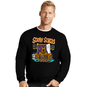 Daily_Deal_Shirts Crewneck Sweater, Unisex / Small / Black Scooby Stacks