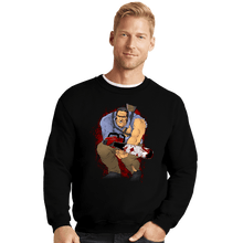 Load image into Gallery viewer, Daily_Deal_Shirts Crewneck Sweater, Unisex / Small / Black The Chainsaw Knight

