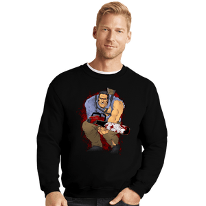 Daily_Deal_Shirts Crewneck Sweater, Unisex / Small / Black The Chainsaw Knight