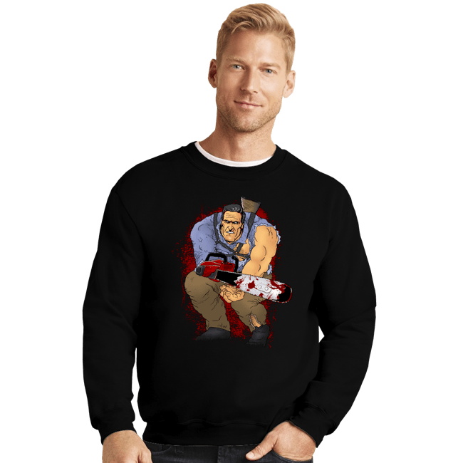 Daily_Deal_Shirts Crewneck Sweater, Unisex / Small / Black The Chainsaw Knight