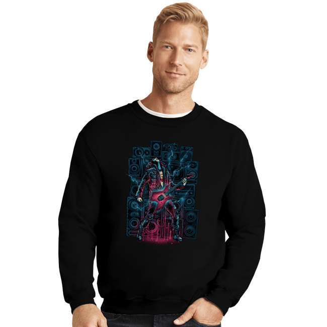 Daily_Deal_Shirts Crewneck Sweater, Unisex / Small / Black In The Face Of Evil