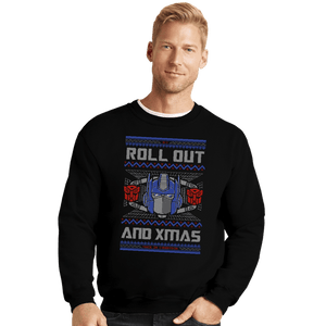 Shirts Crewneck Sweater, Unisex / Small / Black Roll Out And Xmas