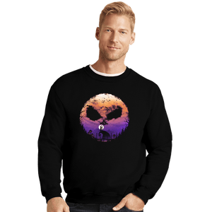 Shirts Crewneck Sweater, Unisex / Small / Black Skellington Night