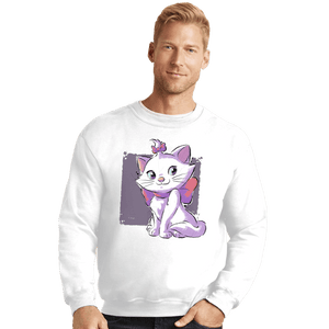 Daily_Deal_Shirts Crewneck Sweater, Unisex / Small / White Vain Cat