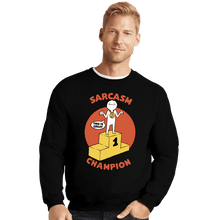 Load image into Gallery viewer, Secret_Shirts Crewneck Sweater, Unisex / Small / Black Sarcasm Champion
