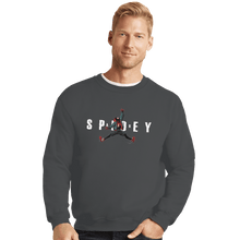 Load image into Gallery viewer, Shirts Crewneck Sweater, Unisex / Small / Charcoal Air Spidey
