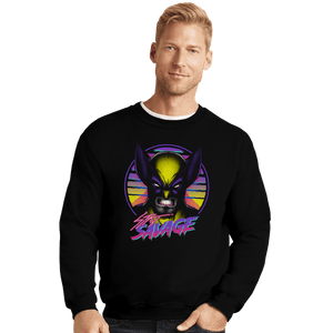 Daily_Deal_Shirts Crewneck Sweater, Unisex / Small / Black Stay Savage