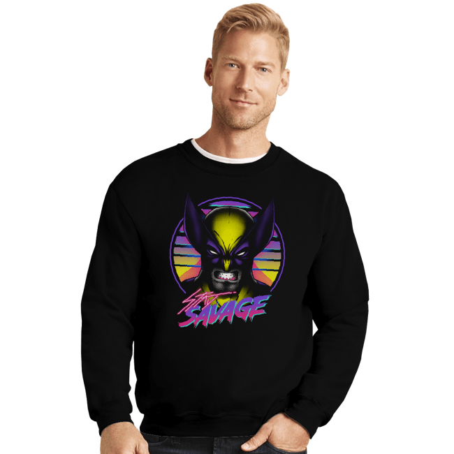 Daily_Deal_Shirts Crewneck Sweater, Unisex / Small / Black Stay Savage