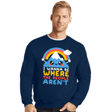 Load image into Gallery viewer, Daily_Deal_Shirts Crewneck Sweater, Unisex / Small / Navy Where The People Aren&#39;t
