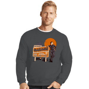 Daily_Deal_Shirts Crewneck Sweater, Unisex / Small / Charcoal Michael's Garage