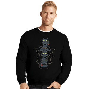 Shirts Crewneck Sweater, Unisex / Small / Black Dragon Mood Totem