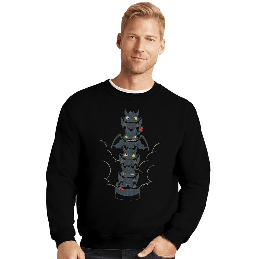 Shirts Crewneck Sweater, Unisex / Small / Black Dragon Mood Totem