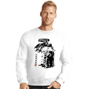 Daily_Deal_Shirts Crewneck Sweater, Unisex / Small / White Major Vs Tank Sumi-e