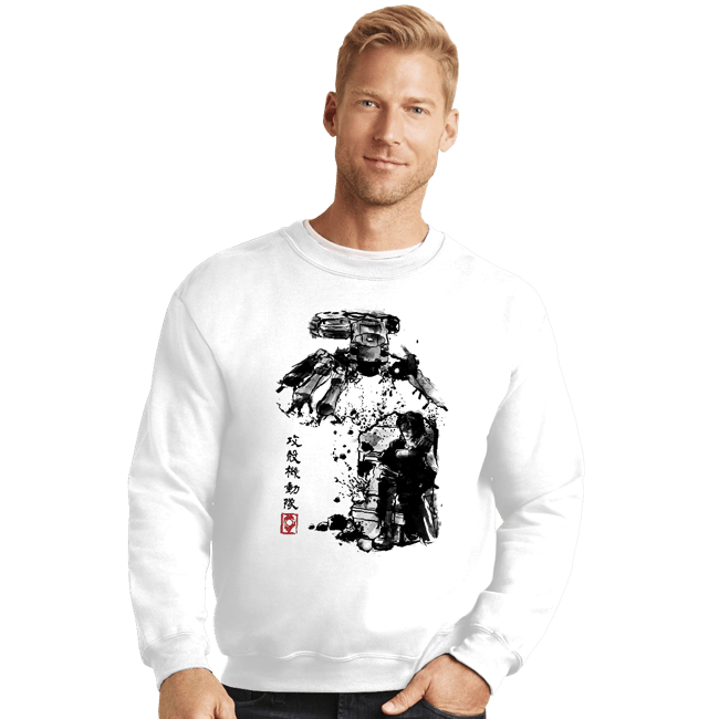 Daily_Deal_Shirts Crewneck Sweater, Unisex / Small / White Major Vs Tank Sumi-e
