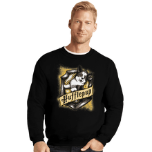 Load image into Gallery viewer, Shirts Crewneck Sweater, Unisex / Small / Black Hairy Pupper House Hufflepup
