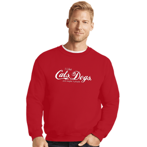 Shirts Crewneck Sweater, Unisex / Small / Red I Like Cats, Dogs, And Maybe 3 People