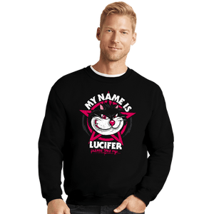 Daily_Deal_Shirts Crewneck Sweater, Unisex / Small / Black Black Sabbcat