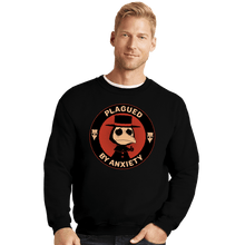 Load image into Gallery viewer, Secret_Shirts Crewneck Sweater, Unisex / Small / Black Plagued By Anxiety
