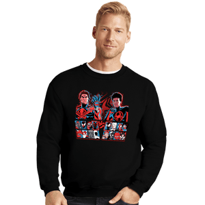 Daily_Deal_Shirts Crewneck Sweater, Unisex / Small / Black Spider Fighter