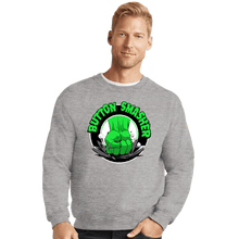 Load image into Gallery viewer, Shirts Crewneck Sweater, Unisex / Small / Sports Grey Button Smasher
