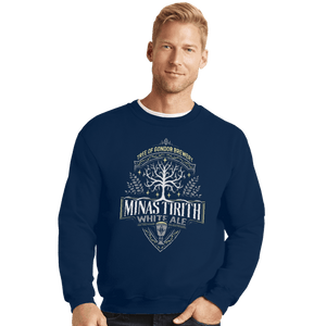 Shirts Crewneck Sweater, Unisex / Small / Navy Minas Tirith White Ale