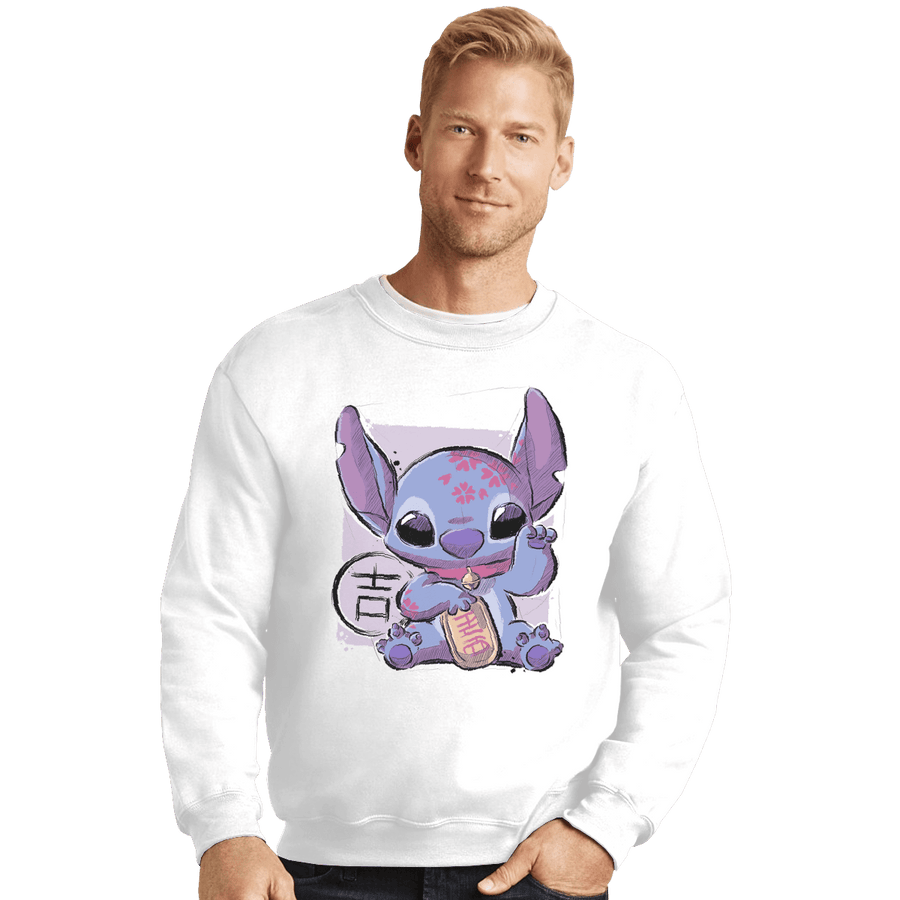 Shirts Crewneck Sweater, Unisex / Small / White Maneki Stitch