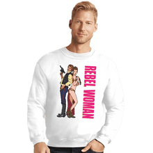 Load image into Gallery viewer, Daily_Deal_Shirts Crewneck Sweater, Unisex / Small / White Rebel Woman

