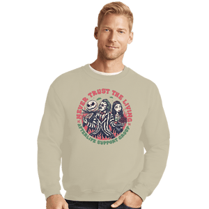 Daily_Deal_Shirts Crewneck Sweater, Unisex / Small / Sand Afterlife Support Group